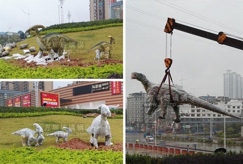 玻璃鋼景觀雕塑現場安裝圖