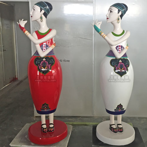 玻璃鋼美少女企業形象雕塑