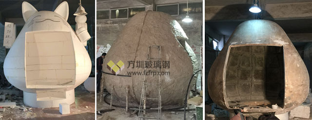 大型玻璃鋼招財貓美陳雕塑方圳工廠生產圖