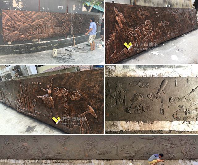 37米玻璃鋼浮雕文化墻承載深圳南園村精神文明創建