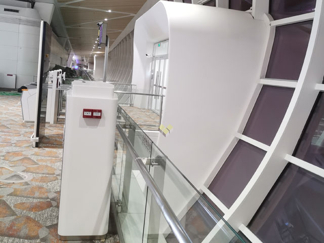 深圳機場衛(wèi)星廳弧形門頭裝飾造型