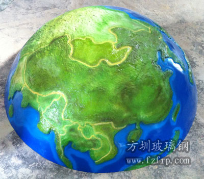 玻璃鋼仿地球地球狀吊頂造型設計（亞州版塊）