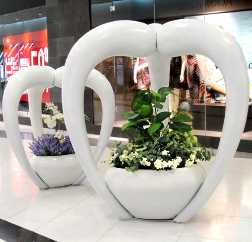 黑龍江商場玻璃鋼室內景觀花盆