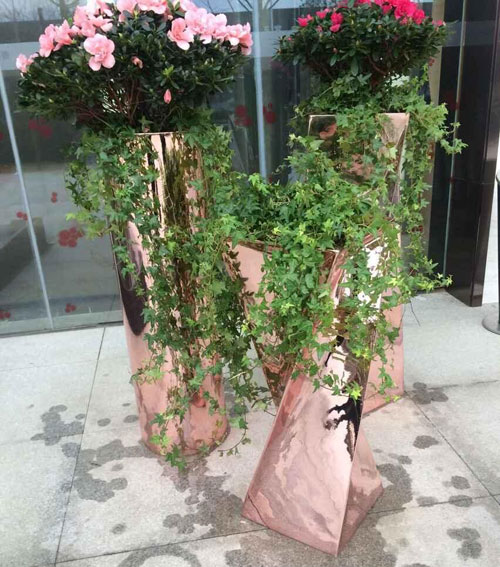 上海玻璃鋼電鍍美陳花盆