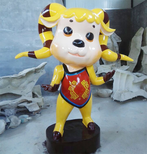 陜西玻璃鋼創意卡通動物雕塑